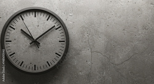 Wallpaper Mural Minimalist Clock On Concrete Wall Showing Time And Schedule Concept Torontodigital.ca