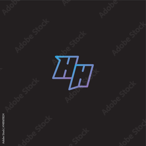 dinamyc line gaming concept monogram logo design letter amazing esport style HH