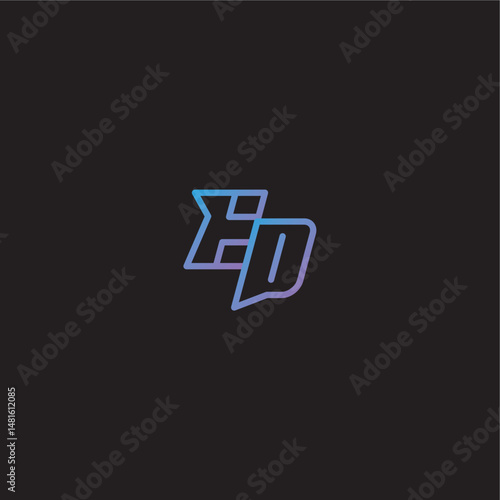 dinamyc line gaming concept ED amazing esport style monogram logo design letter