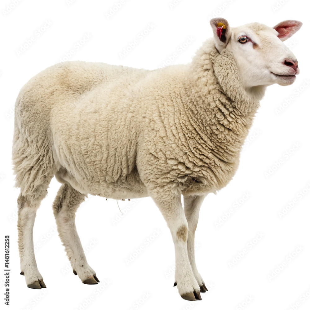 Fototapeta premium Sheep isolated on a transparent background