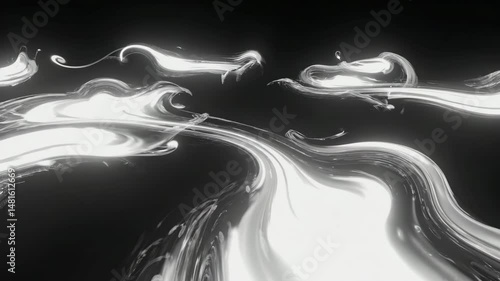 Futuristic energy distortion in grayscale, smooth organic movement with surreal depth and studio-style lighting