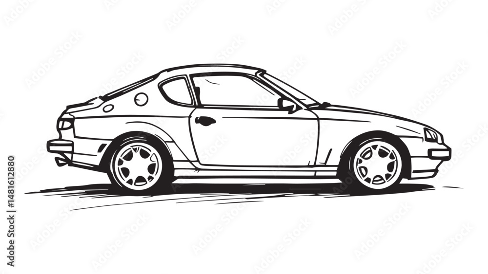 Obraz premium Car line art illustration 