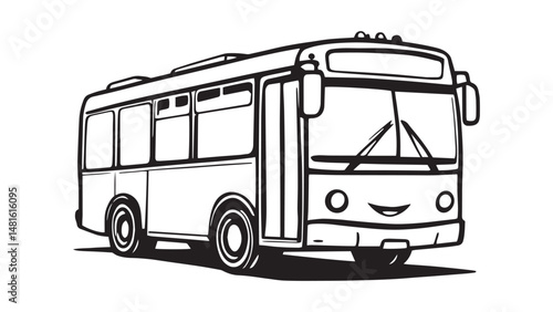  City Bus line art illustration 
