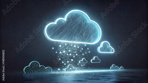 Cloud Computing Creative Icon - 2D Rendering