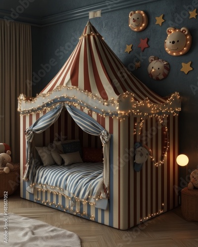 Circus-themed kids' bed