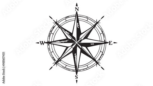 Compass line art
