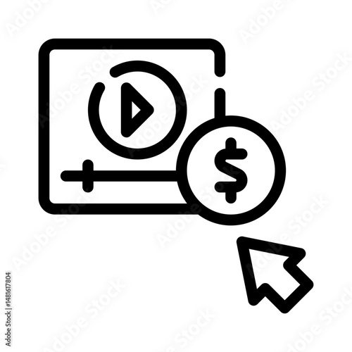 monetization line icon