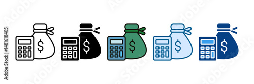 Accounting Icon Set Multiple Style Collection