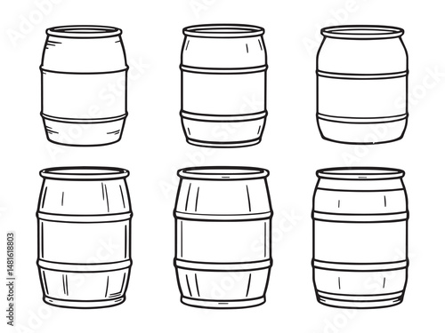 Plastic barrel vector line sketch design