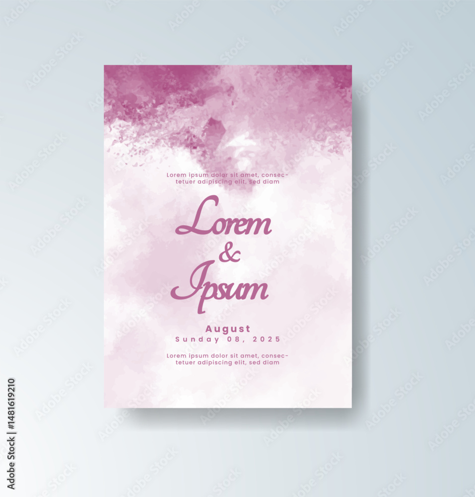 Wedding invitation with abstract watercolor background Wedding invitation with abstract watercolor background