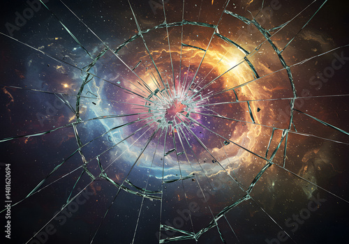 Cosmic view through shattered glass