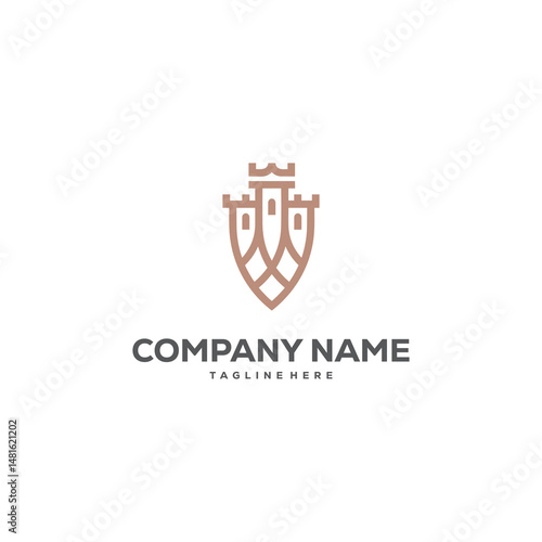 minimalist castle logo vector