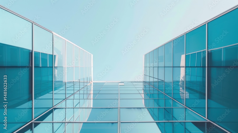 Fototapeta premium Modern glass facade, city building