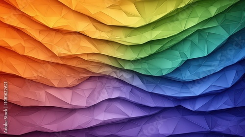 Wallpaper Mural Abstract Rainbow Low Poly Background with Wavy Pattern Torontodigital.ca