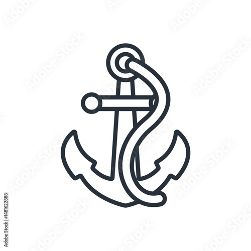 anchor icons isolated on White Background. Flat style design
