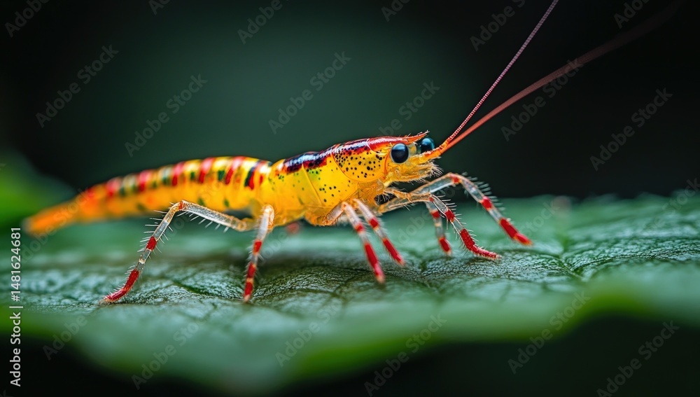 Fototapeta premium Vibrant insect on a leaf