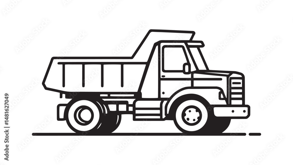 Fototapeta premium Dump Truck line art