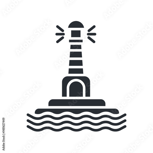 lighthouse icons isolated on White Background. Flat style design
