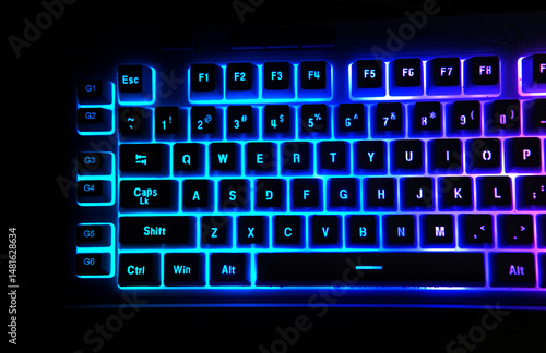 Neon keyboard with various colors