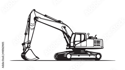 Excavator line art