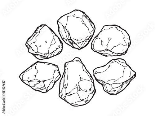 Rock Phosphate Outline Vector Icons