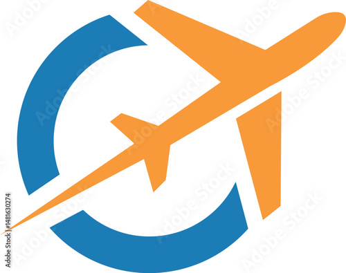 Airplane travel logo design concept vector art and illustration or Travel agency logo