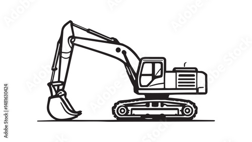 Excavator line art