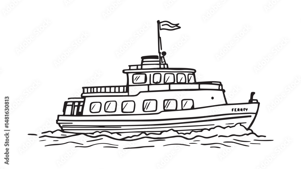 Obraz premium Ferry line art