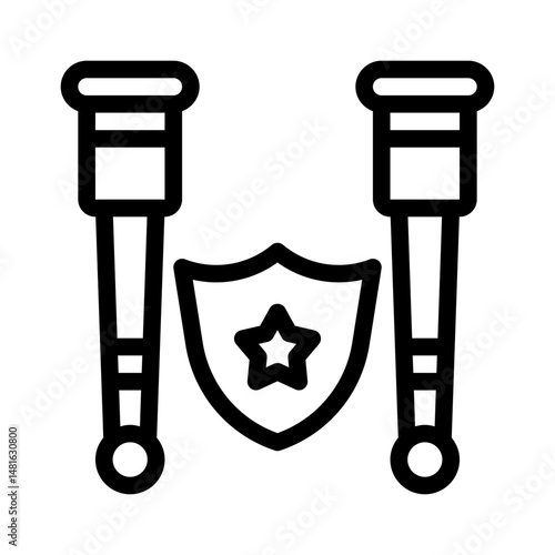 police baton line icon