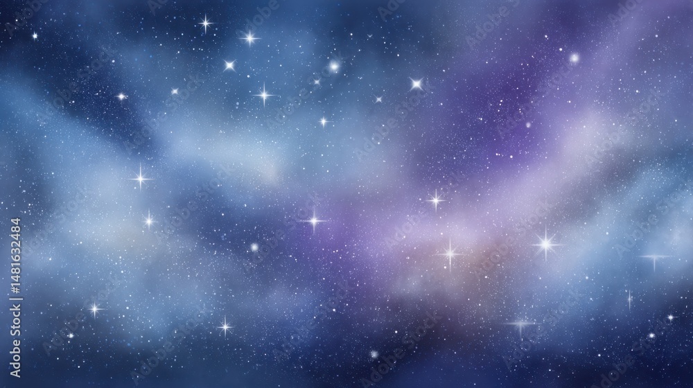 Fototapeta premium Vibrant watercolor galaxy background with glowing nebulas and stars