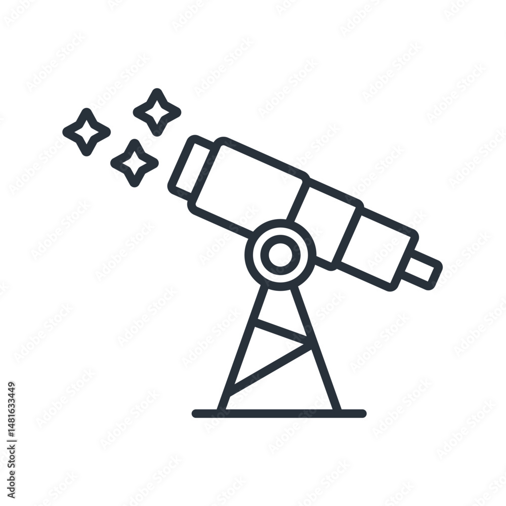 telescope icons isolated on White Background. Flat style design telescope icons isolated on White Background. Flat style design