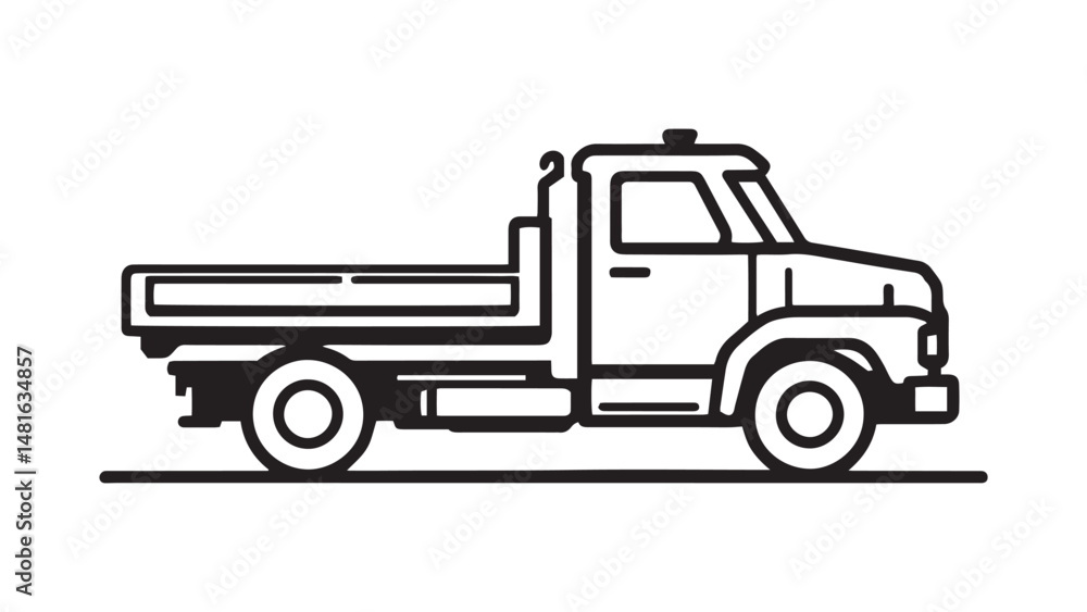 Flatbed Truck line art Flatbed Truck line art