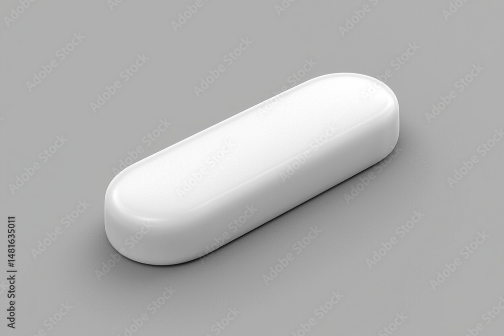 The layout of a white rectangular button on a gray background. white pill on white background The layout of a white rectangular button on a gray background. white pill on white background