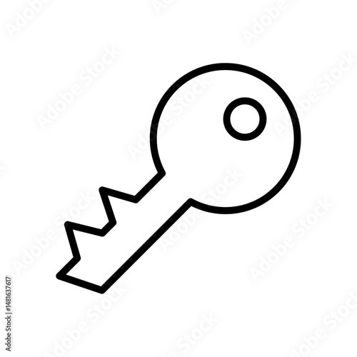 建物の鍵の線画アイコン