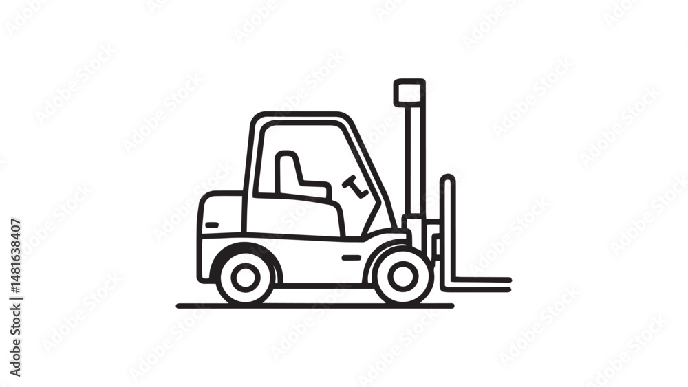 Forklift line art Forklift line art