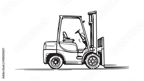 Forklift line art