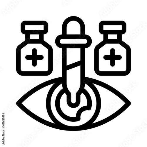 eye dropper line icon