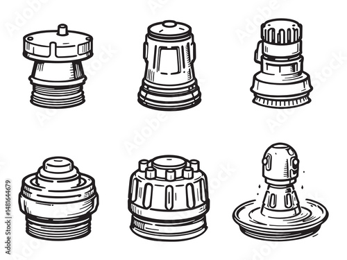 Sprinkler Head Line Drawing Symbols