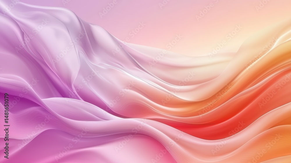 Fototapeta premium Smooth flowing abstract fabric in vibrant colors.