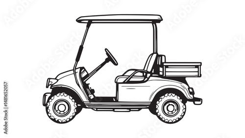Golf Cart line art