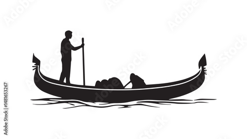 Gondola (boat) line art 