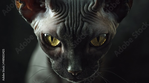 Closeup sphinx cat portrait