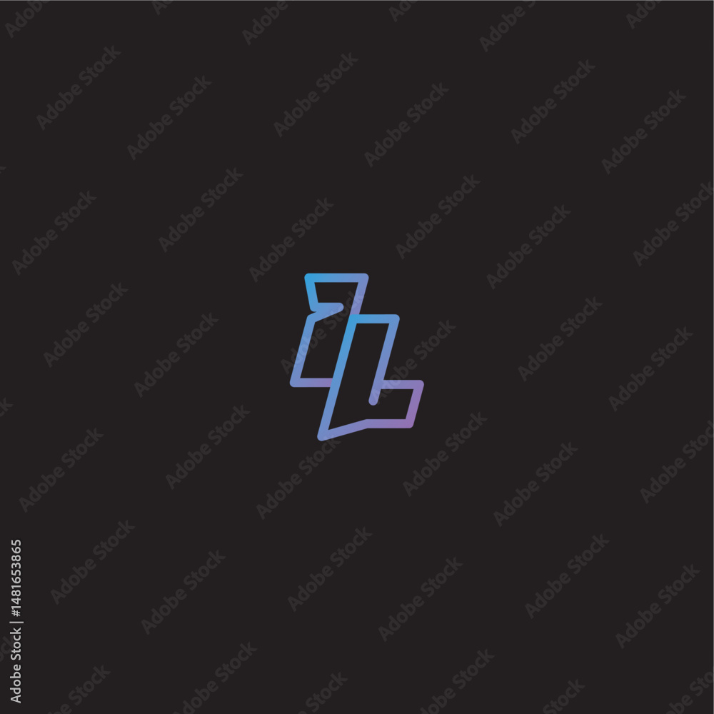 Obraz premium dinamyc line gaming concept monogram logo design letter amazing esport style IL