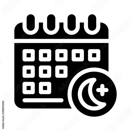 Islamic calendar glyph icon