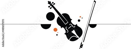 Minimalist Violin and Bow Vector