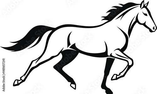 Minimalist Running Horse Vector