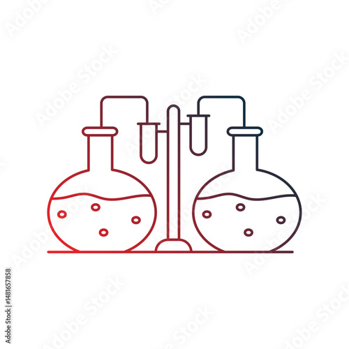 experiment gradient outline icon with white background vector stock illustration