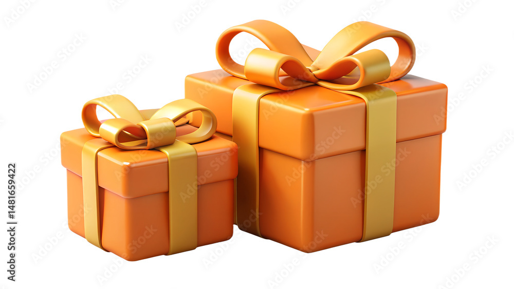 golden colour gift box isolated on white transparent png background golden colour gift box isolated on white transparent png background