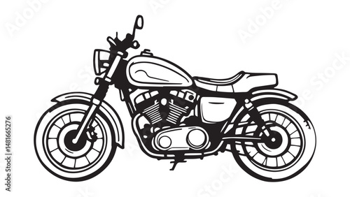 Motorcycle line art