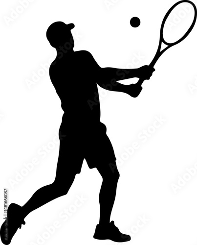 Tennis Serve Silhouette vector